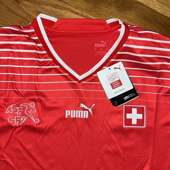 New puma Red Swiss Switzerland National Team Authentic Player Away Soccer Jersey - Picture 2 of 5